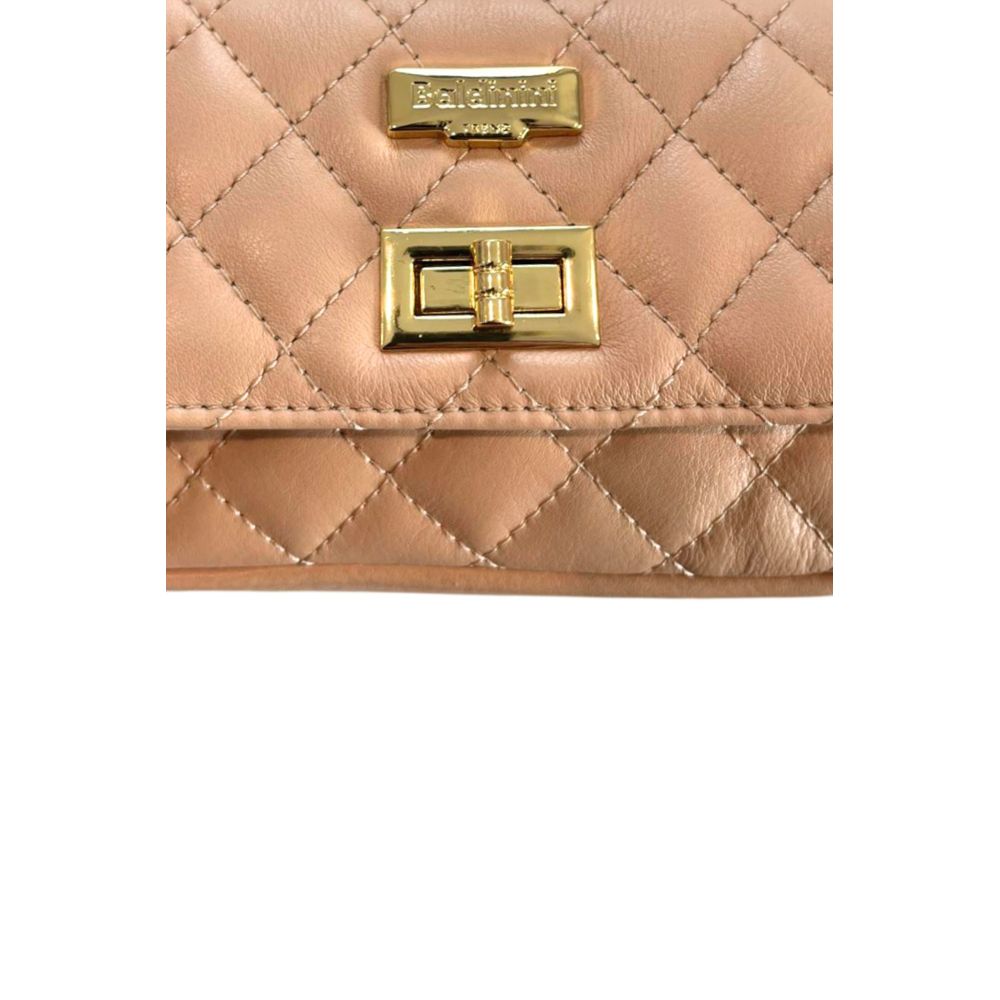 Baldinini Trend Pink Leather Women Crossbody Bag