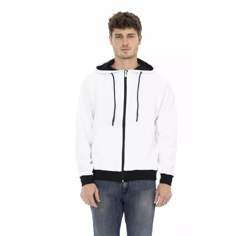 Baldinini Trend White Cotton Men Sweater