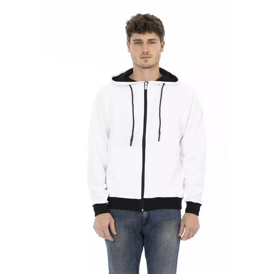 Baldinini Trend White Cotton Men Sweater
