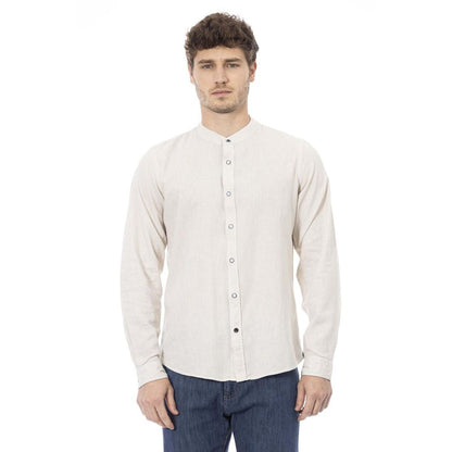 Baldinini Trend White Rayon Long Sleeve T-Shirt