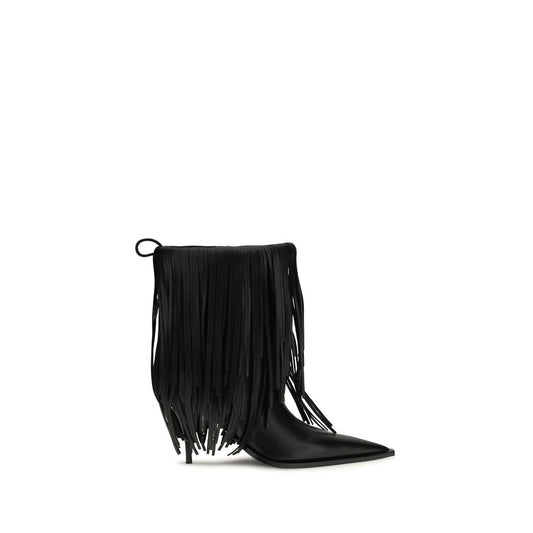 Balenciaga Black Calf Leather Bos Taurus Ankle Boots
