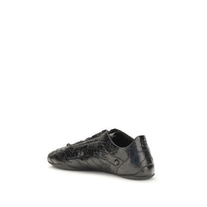 Balenciaga Black Calf Leather Bos Taurus Athletic Sneakers