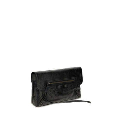 Balenciaga Black Lamb Ovis Aries Aries Clutch Bag