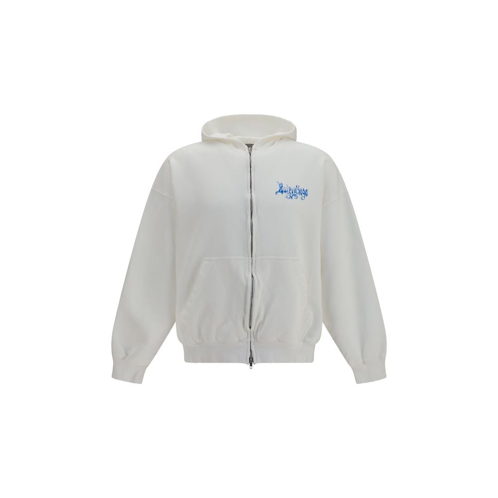 Balenciaga White Cotton Sweatshirt