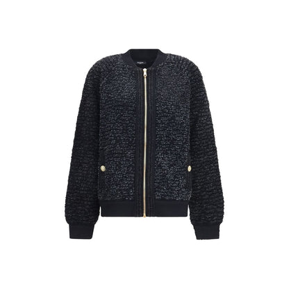 Balmain Black Viscose Bomber