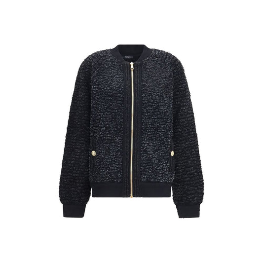 Balmain Black Viscose Bomber