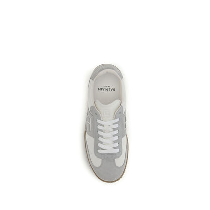Balmain White Calf Leather Bos Taurus Athletic Sneakers