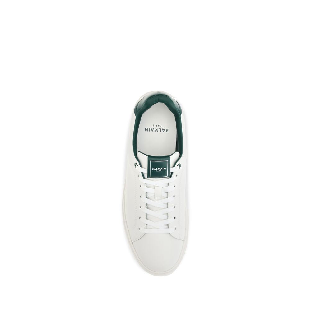 Balmain White Calf Leather Bos Taurus Sneakers
