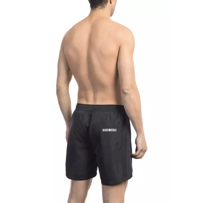 Bikkembergs Black Polyester Men Swim Short