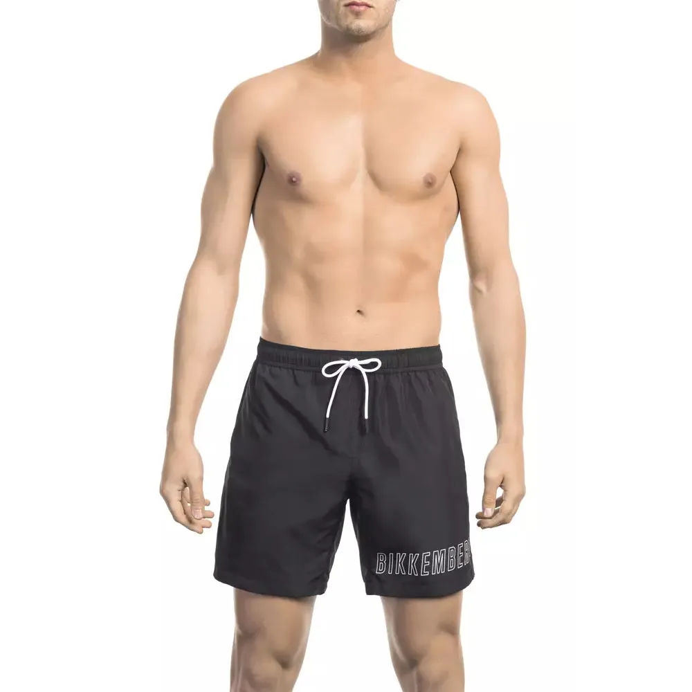 Bikkembergs Black Polyester Men Swim Short