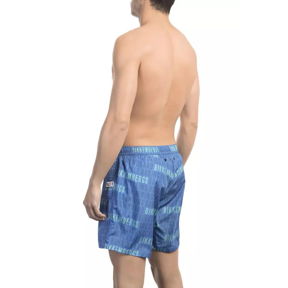 Bikkembergs Blue Polyester Men Swim Short