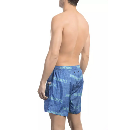 Bikkembergs Blue Polyester Men Swim Short