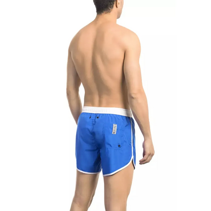 Bikkembergs Blue Polyester Men Swim Short