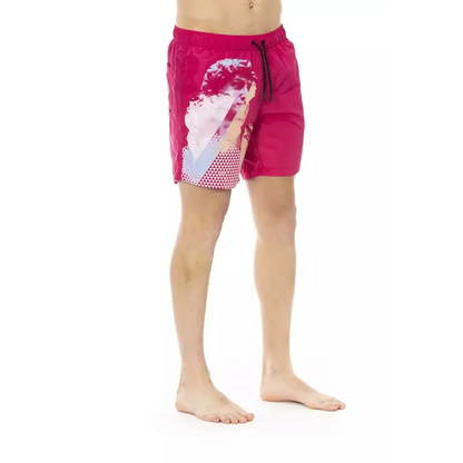 Bikkembergs Fuchsia Polyester Men Swim Short