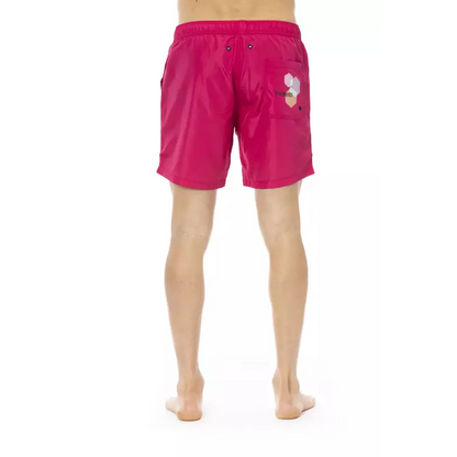 Bikkembergs Fuchsia Polyester Men Swim Short