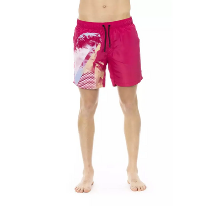 Bikkembergs Fuchsia Polyester Men Swim Short