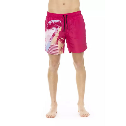 Bikkembergs Fuchsia Polyester Men Swim Short