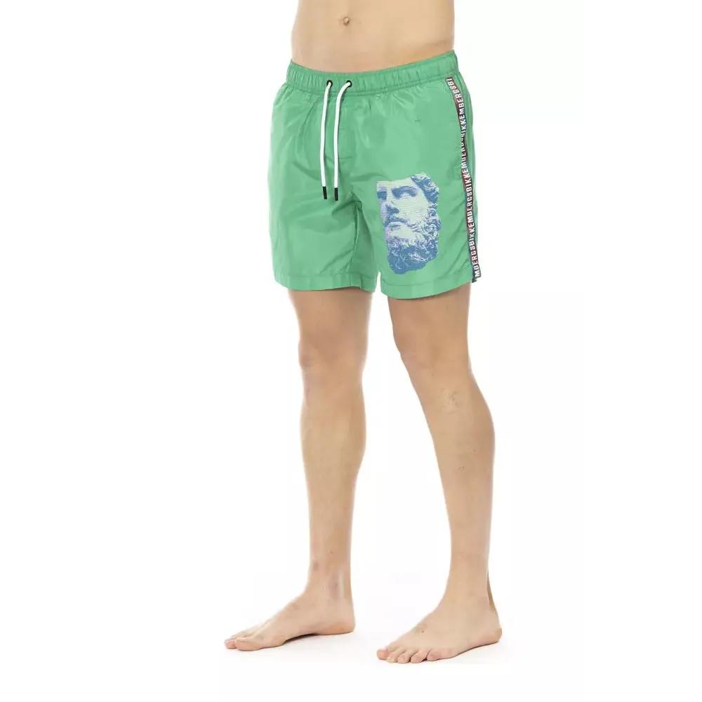 Bikkembergs Green Polyester Men Swim Short
