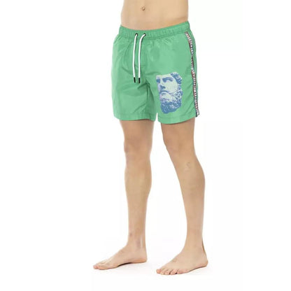 Bikkembergs Green Polyester Men Swim Short