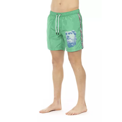 Bikkembergs Green Polyester Men Swim Short