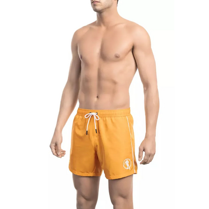 Bikkembergs Orange Polyester Men Swim Short