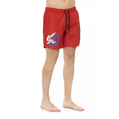 Bikkembergs Red Polyester Men Swim Short