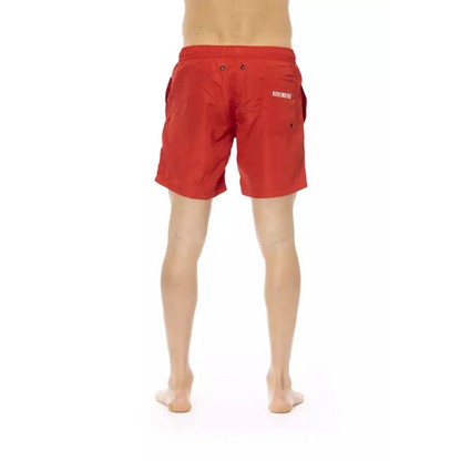 Bikkembergs Red Polyester Men Swim Short