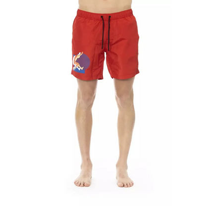 Bikkembergs Red Polyester Men Swim Short