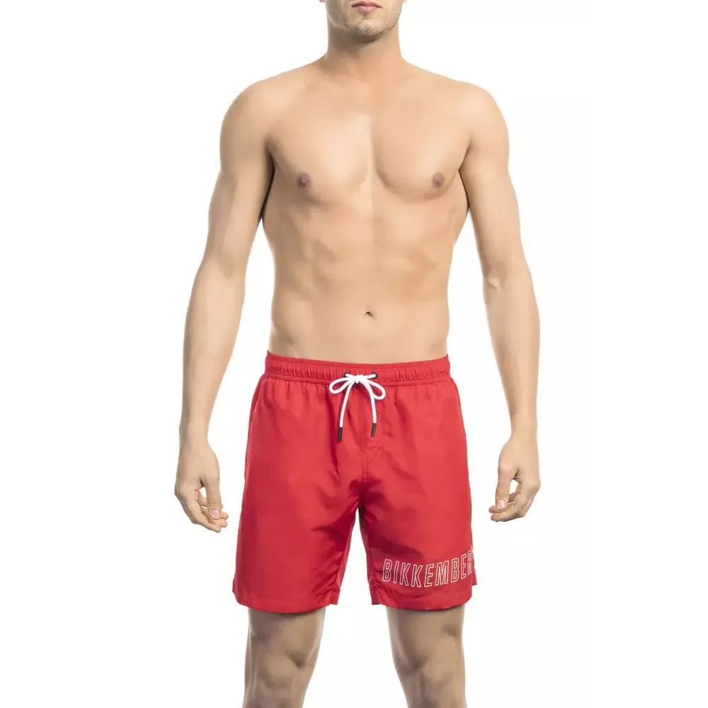 Bikkembergs Red Polyester Men's Swim Short