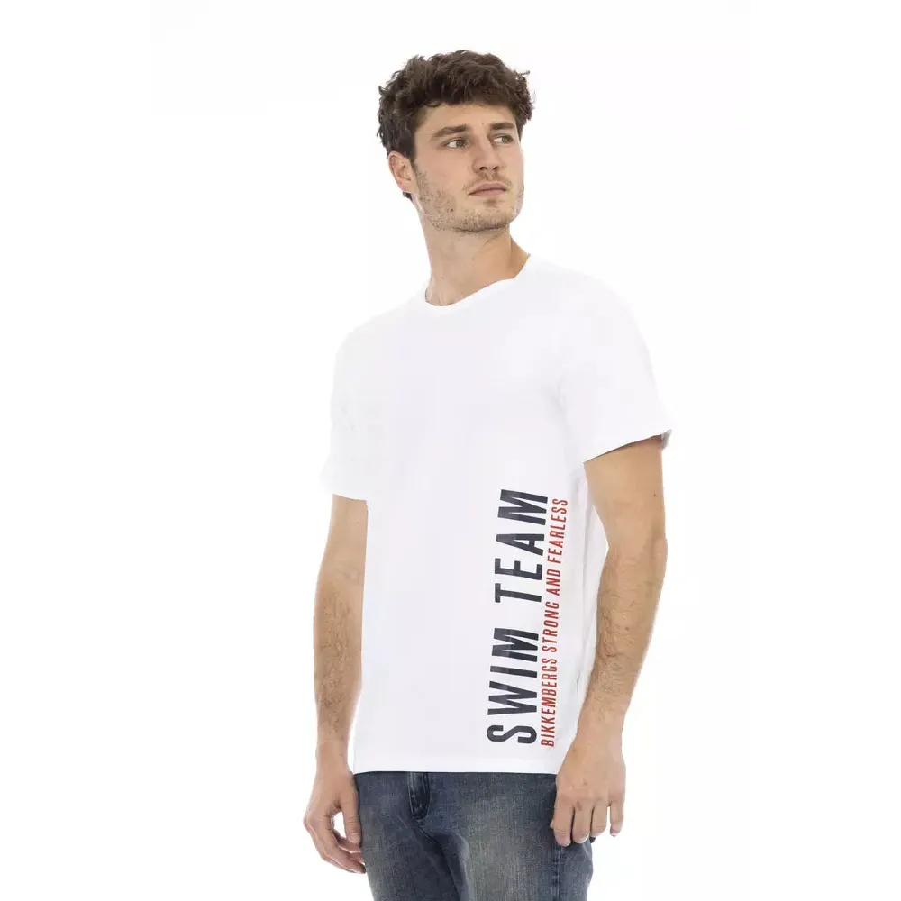 Bikkembergs White Cotton Men T-Shirt