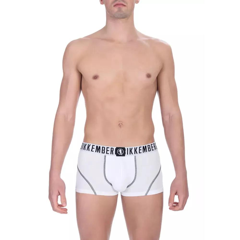 Bikkembergs White Cotton Men's Trunk Underwear Pack