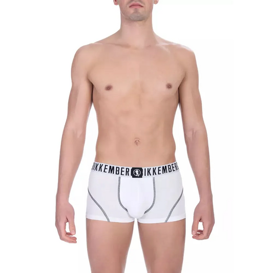 Bikkembergs White Cotton Men's Trunk Underwear Pack
