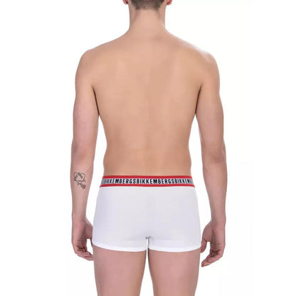 Bikkembergs White Cotton Men's Underwear Trunk Twin Pack