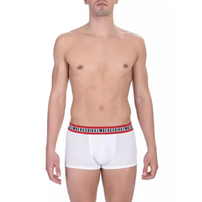 Bikkembergs White Cotton Men's Underwear Trunk Twin Pack