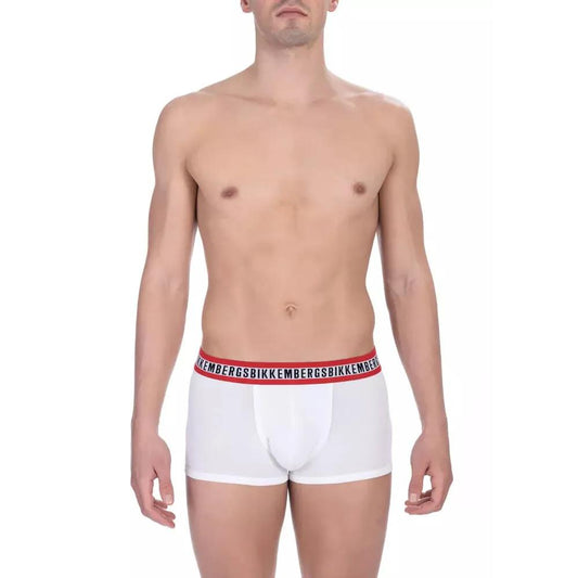 Bikkembergs White Cotton Men's Underwear Trunk Twin Pack