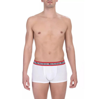 Bikkembergs White Cotton Men's Underwear Trunk Twin Pack