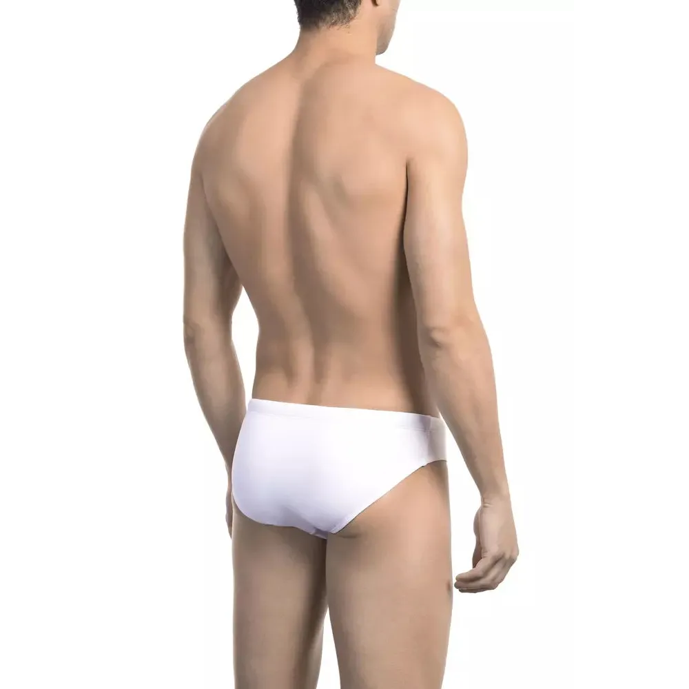 Bikkembergs White Polyamide Men Swimwear