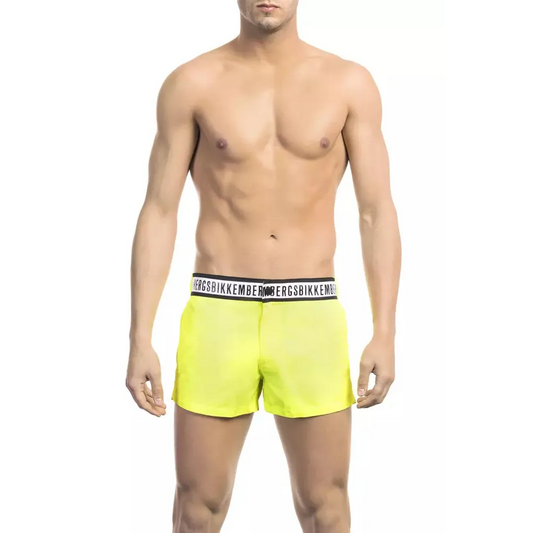 Bikkembergs Yellow Polyamide Men Swim Short