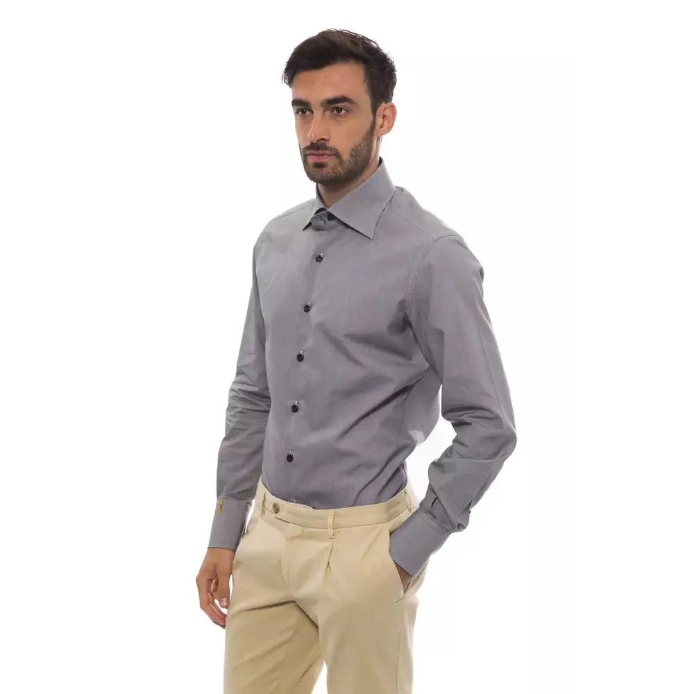 Billionaire Italian Couture Black Cotton Men Shirt