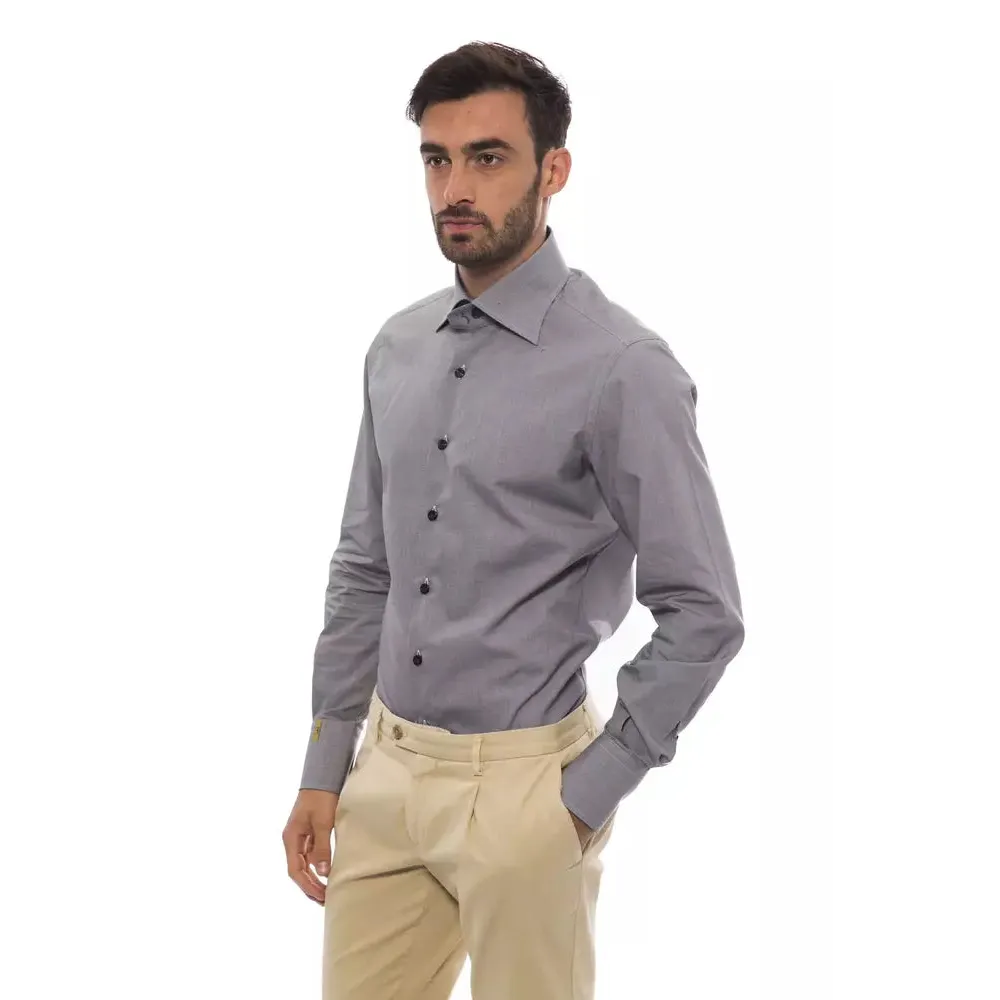 Billionaire Italian Couture Black Cotton Men Shirt