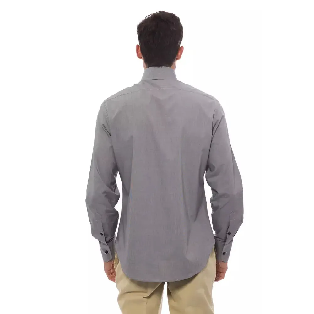 Billionaire Italian Couture Black Cotton Men Shirt