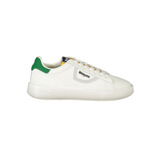 Blauer White Polyurethane Men Sneaker