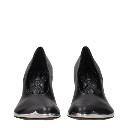 Burberry Black Leather High Heel Pumps