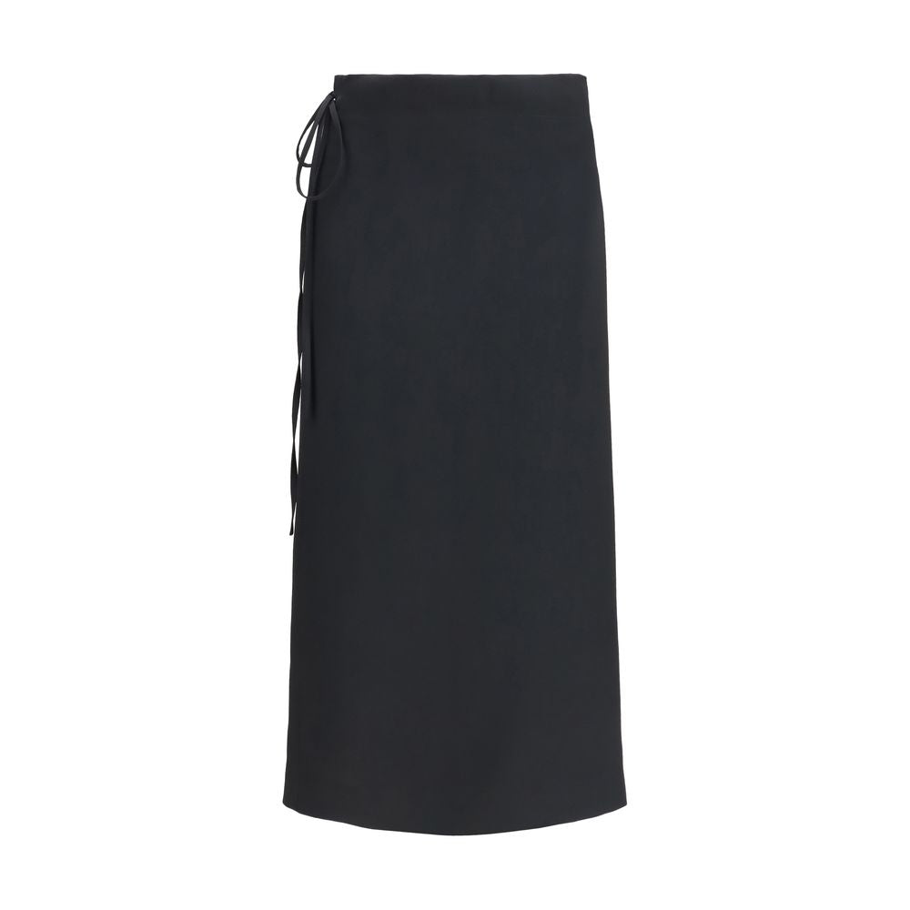 Calvin Klein Black Viscose Long Skirt