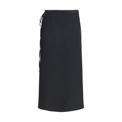 Calvin Klein Black Viscose Long Skirt