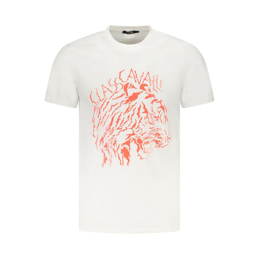 Cavalli Class Bianco Cotton Men T-Shirt