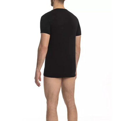 Cavalli Class Black Cotton Men T-Shirt