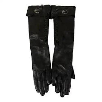 Cavalli Class Black Dame Leather Gloves