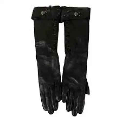 Cavalli Class Black Dame Leather Gloves
