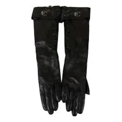 Cavalli Class Black Dame Leather Gloves